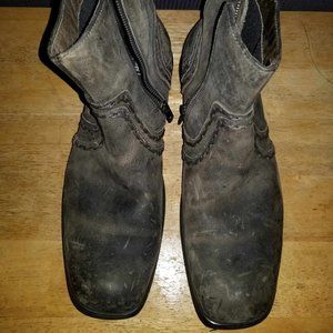 Bed Stü Innovator Dark Gray Heavy Stitching Moto Biker Boots, 9.5